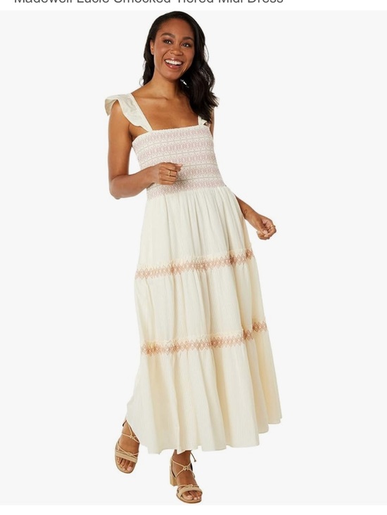 Madewell Dresses & Skirts - Madewell Lucie Smocked Tiered Midi Dress S